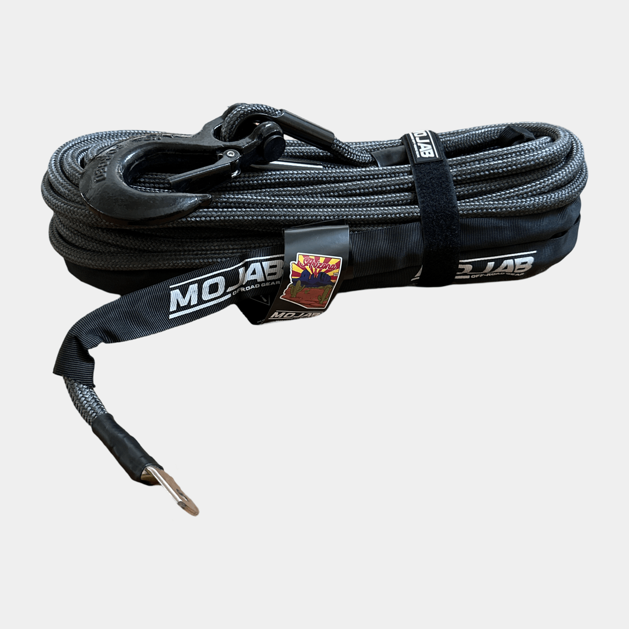 1/2'' x 78' Double Braided Winch Rope with removeable forged winch hook - Ridge & River