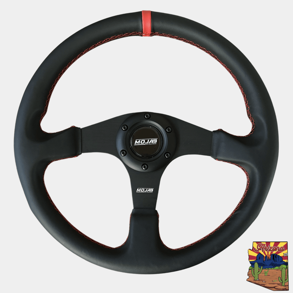 13.5'' MOJAB Flat Steering Wheel Leather or Suede - Ridge & River