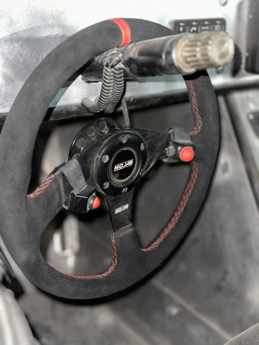 13.5'' MOJAB Flat Steering Wheel Leather or Suede - Ridge & River