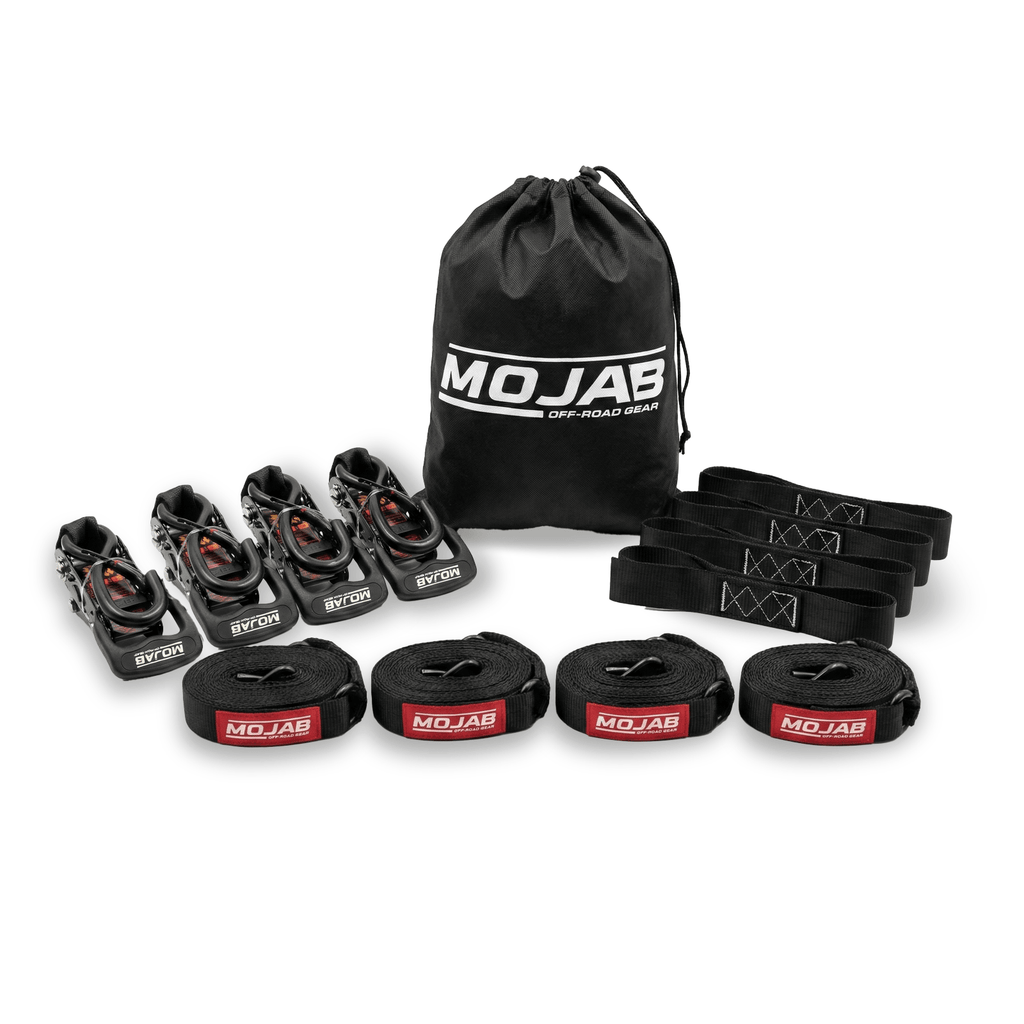 1.6" x 15' Ratchet Tie - Down Set (Pack of 4) , Closed Hook (Lifetime Warranty) - Ridge & River