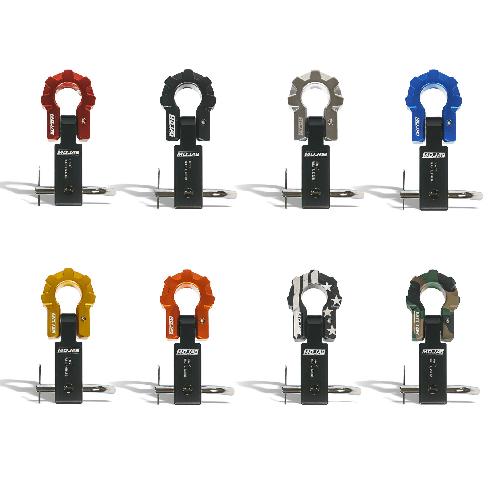 2'' Aluminum Hitch Receiver with Aluminum D - Shackle 9T (Lifetime Warranty) - Ridge & River