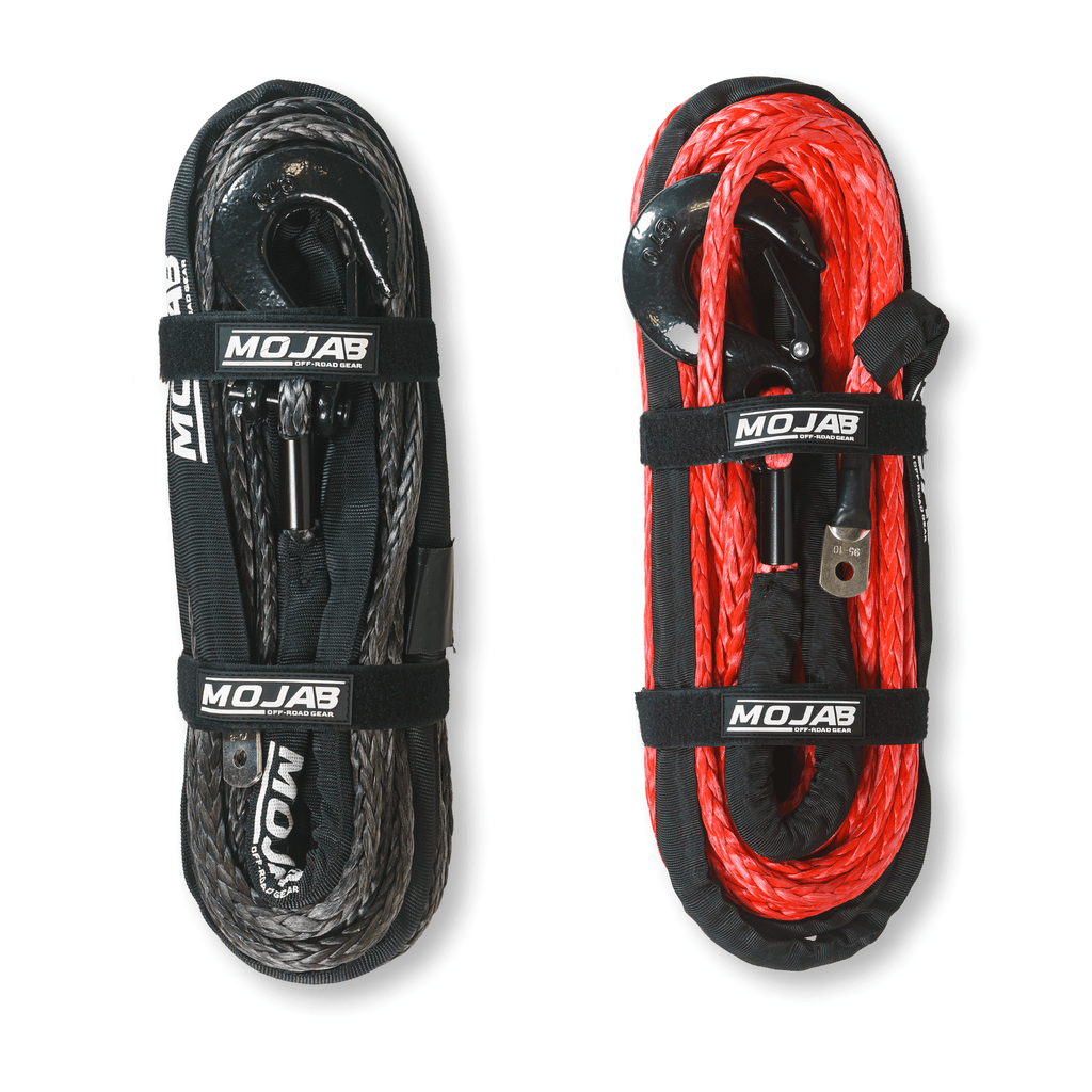 3/8'' x 85' Synthetic Winch Rope with Removeable forged winch hook - Ridge & River