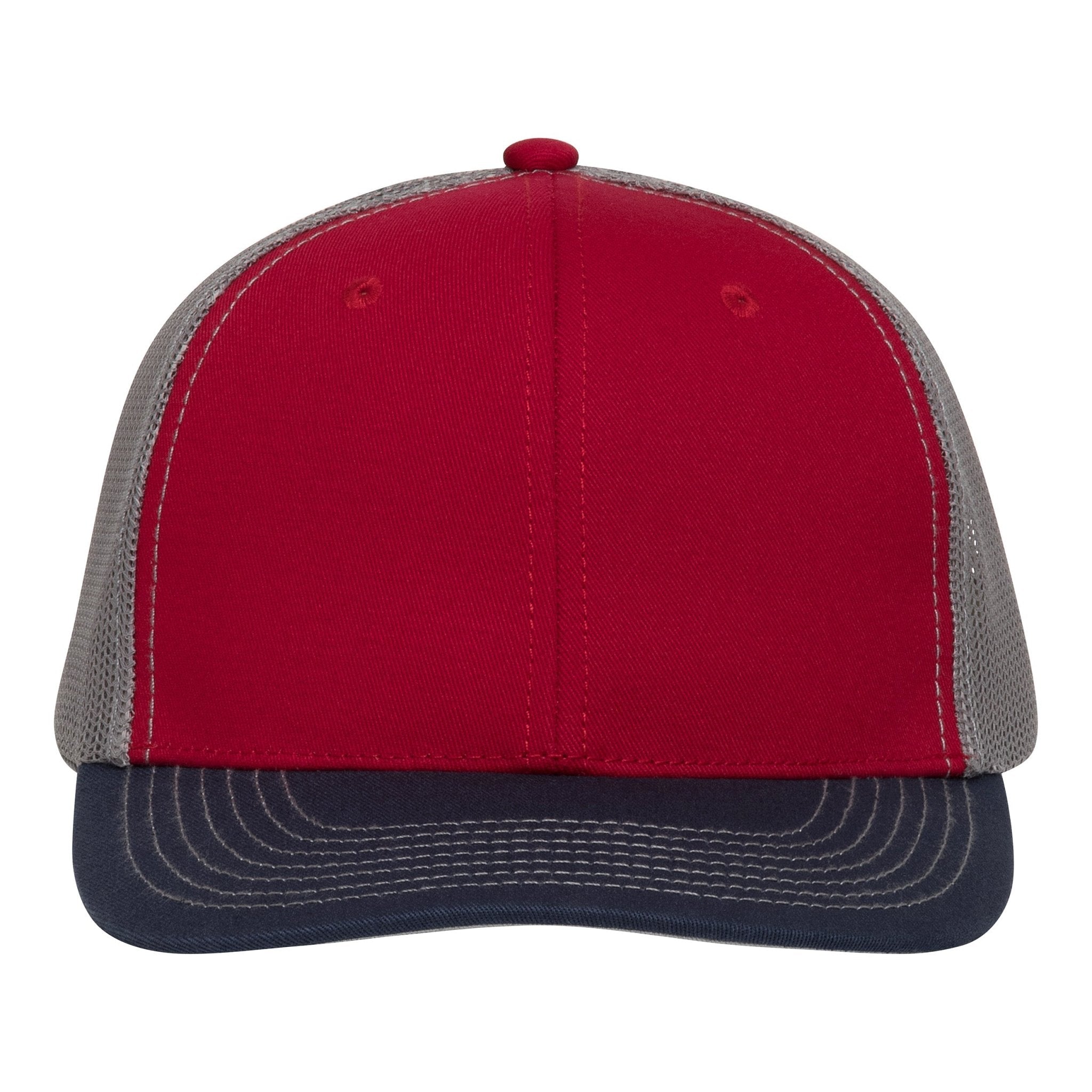 Red Cap | TriColor | Glacier MeshBack - Ridge & River