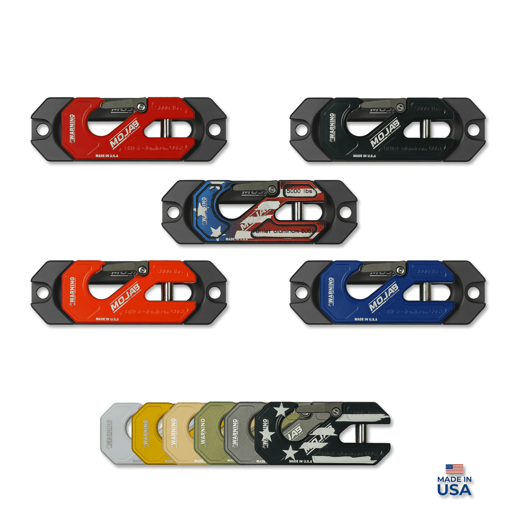 Side By Side / UTV Aluminum Recessed Winch Shackle with Fairlead Kit, closed latch (LIFE TIME WARRANTY*) - Ridge & River