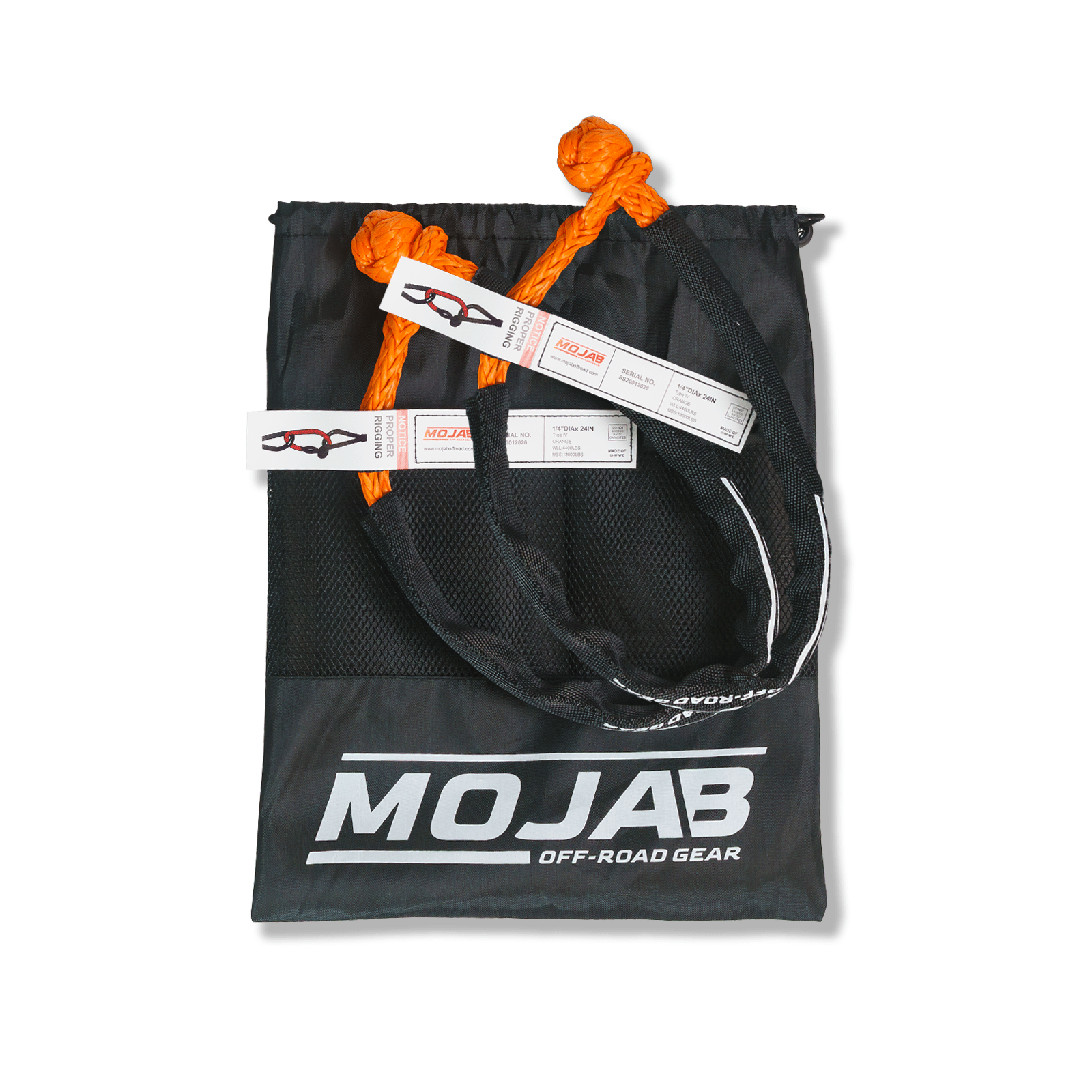 Soft Shackle 1/4'' x 24'' with sleeve and bag (Set of 2 Shackles) (Lifetime Warranty) - Ridge & River