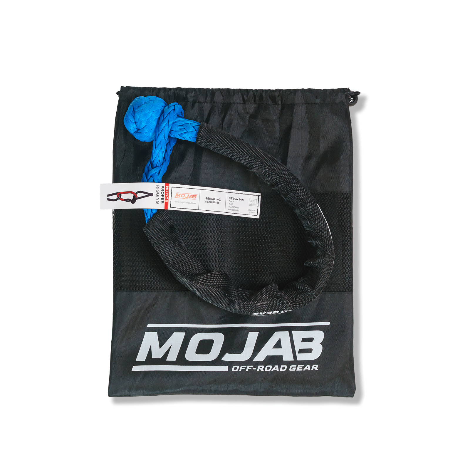 Soft Shackle 3/8'' x 24” with sleeve and bag (Single Shackle) (Lifetime Warranty) - Ridge & River